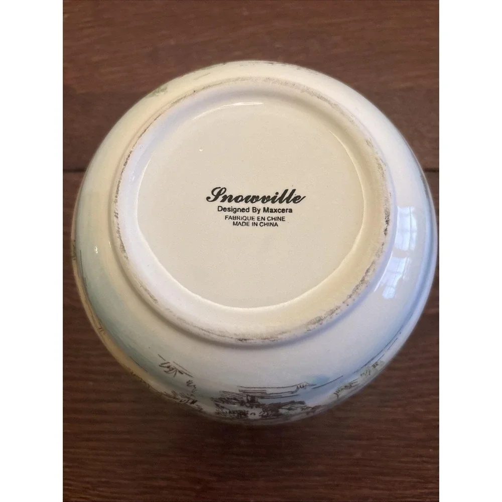 Maxcera‎ Snowville Christmas Farmhouse Candy Bowl Serving Bowl 6
